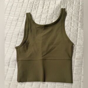 lululemon athletica Olive Ribbed Crop Tank